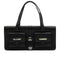 VINTAGE CHANEL DOUBLE POCKET HAND BAG BLACK CAVIAR SKIN SILVER HARDWARE 90346873