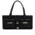 VINTAGE CHANEL DOUBLE POCKET HAND BAG BLACK CAVIAR SKIN SILVER HARDWARE 90346873