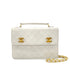 VINTAGE CHANEL DOUBLE TURN LOCK MATELASSE CHAIN SHOULDER HAND BAG WHITE LAMB SKIN GOLD HARDWARE 90325945