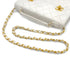 VINTAGE CHANEL DOUBLE TURN LOCK MATELASSE CHAIN SHOULDER HAND BAG WHITE LAMB SKIN GOLD HARDWARE 90325945