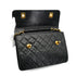 VINTAGE CHANEL DOUBLE TURN LOCK MATELASSE CHAIN SHOULDER HAND BAG BLACK LAMB SKIN GOLD HARDWARE 90330946