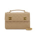 VINTAGE CHANEL DOUBLE TURN LOCK MATELASSE CHAIN SHOULDER HAND BAG BEIGE LAMB SKIN GOLD HARDWARE 90315877