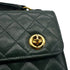 VINTAGE CHANEL DOUBLE TURN LOCK MATELASSE CHAIN SHOULDER HAND BAG GREEN LAMB SKIN GOLD HARDWARE 90321016