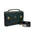 VINTAGE CHANEL DOUBLE TURN LOCK MATELASSE CHAIN SHOULDER HAND BAG GREEN LAMB SKIN GOLD HARDWARE 90321016