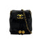VINTAGE CHANEL DRAWSTRING CHAIN SHOULDER BAG BLACK LAMB SKIN GOLD HARDWARE 90329219