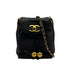 VINTAGE CHANEL DRAWSTRING CHAIN SHOULDER BAG BLACK LAMB SKIN GOLD HARDWARE 90329219
