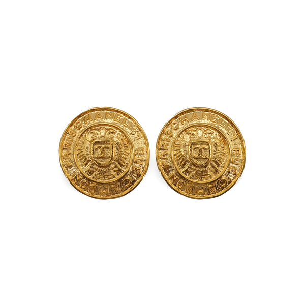 VINTAGE CHANEL EARRINGS 31 RUE CAMBON COCOMARK GOLD ACCESSORY 90337684
