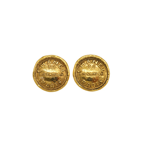 VINTAGE CHANEL EARRINGS 31 RUE CAMBON GOLD ACCESSORY 90338256