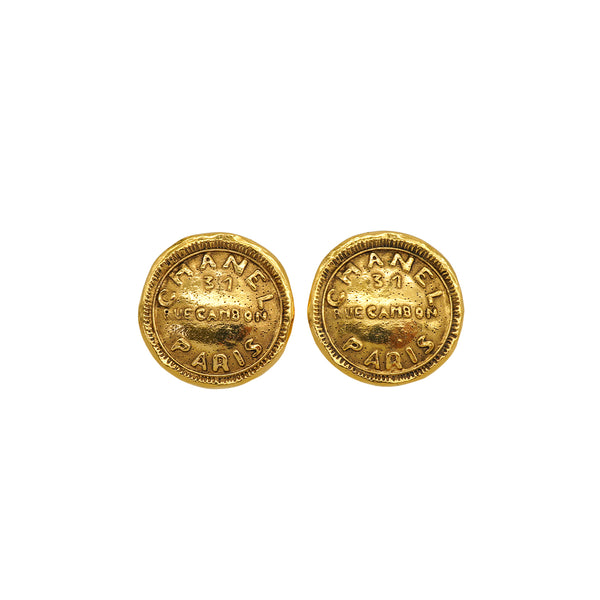 VINTAGE CHANEL EARRINGS 31 RUE CAMBON GOLD ACCESSORY 90338256