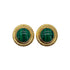 VINTAGE CHANEL EARRINGS AROUND COLOR STONE GREEN GOLD ACCESSORY 90322030