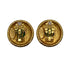 VINTAGE CHANEL EARRINGS AROUND COLOR STONE GREEN GOLD ACCESSORY 90322030