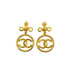 VINTAGE CHANEL EARRINGS COCOMARK AROUND SWING GOLD ACCESSORY 90322153