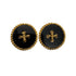 VINTAGE CHANEL EARRINGS BUTTON MOTIF GOLD BLACK ACCESSORY 23 90319150