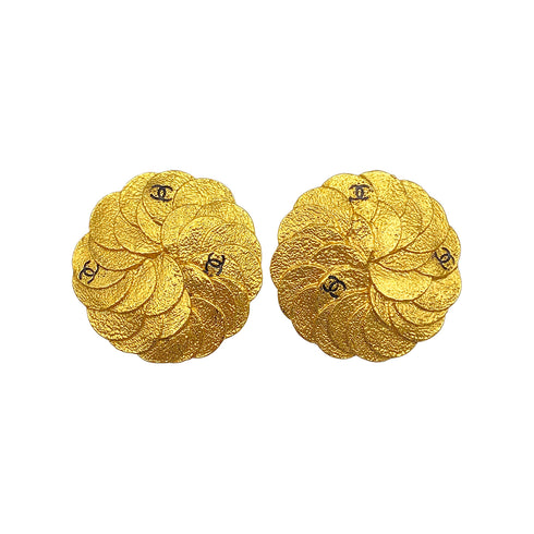 VINTAGE CHANEL EARRINGS CAMELLIA COCOMARK ACCESSORY 26 90325361