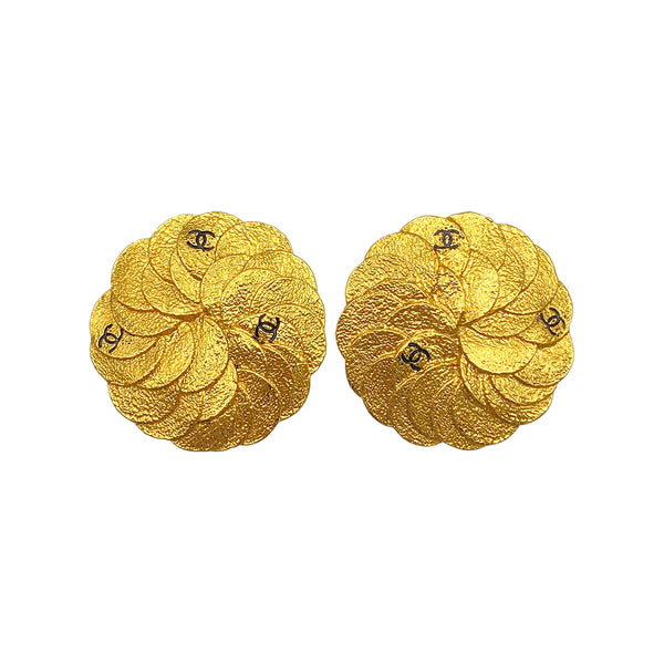 VINTAGE CHANEL EARRINGS CAMELLIA COCOMARK ACCESSORY 26 90325361