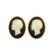 VINTAGE CHANEL EARRINGS CAMEO MADEMOISSELE GOLD ACCESSORY 90338311