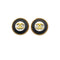 VINTAGE CHANEL EARRINGS CIRCLE COCOMARK GOLD BLACK 97P ACCESSORY 90312560