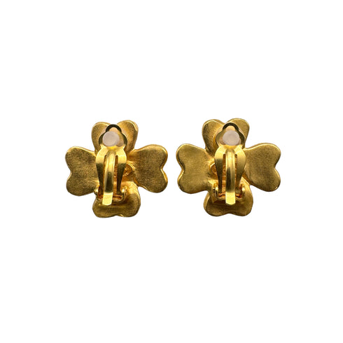 VINTAGE CHANEL EARRINGS CLOVER COCOMARK ACCESSORY 95P 90326632
