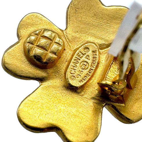 VINTAGE CHANEL EARRINGS CLOVER COCOMARK ACCESSORY 95P 90326632