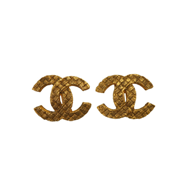 VINTAGE CHANEL EARRINGS COCOMARK MATELASSE ACCESSORY 90334249