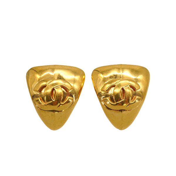 VINTAGE CHANEL EARRINGS COCOMARK GOLD ACCESSORY 97P 90345997