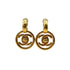 VINTAGE CHANEL EARRINGS TURN LOCK COCOMARK ROUND SWING GOLD ACCESSORY 97P 90322536