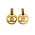 VINTAGE CHANEL EARRINGS TURN LOCK COCOMARK ROUND SWING GOLD ACCESSORY 97P 90322536