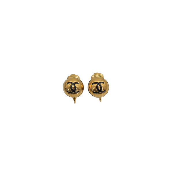 VINTAGE CHANEL EARRINGS COCOMARK BALL GOLD ACCESSORY 90323108