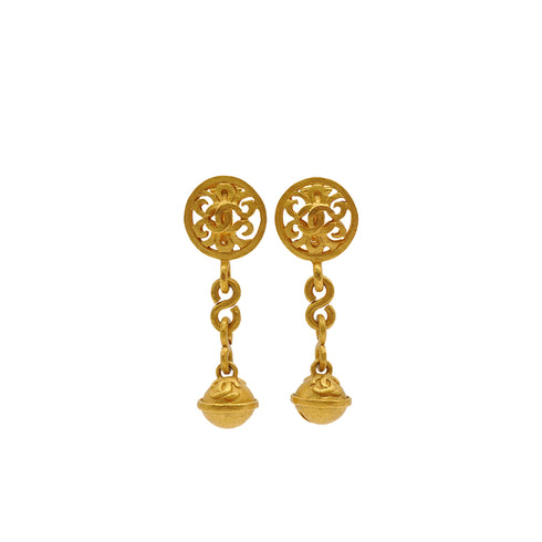 VINTAGE CHANEL EARRINGS COCOMARK BELL MOTIF ACCESSORY 95P 90333255