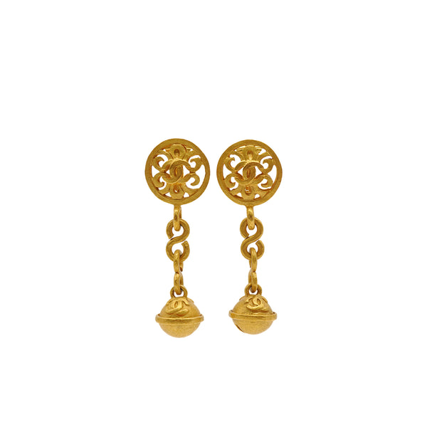 VINTAGE CHANEL EARRINGS COCOMARK BELL MOTIF ACCESSORY 95P 90333255
