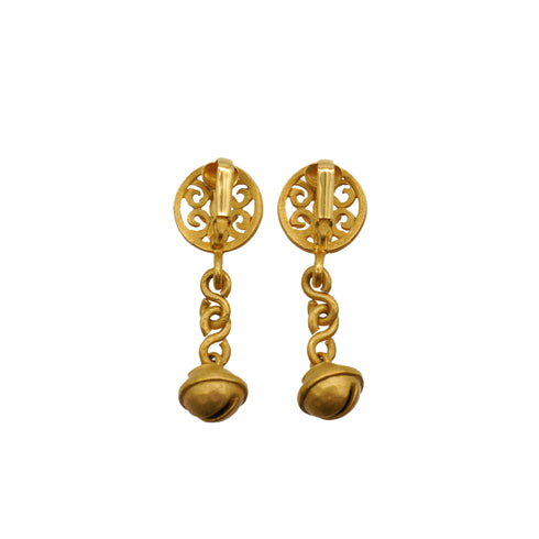 VINTAGE CHANEL EARRINGS COCOMARK BELL MOTIF ACCESSORY 95P 90333255