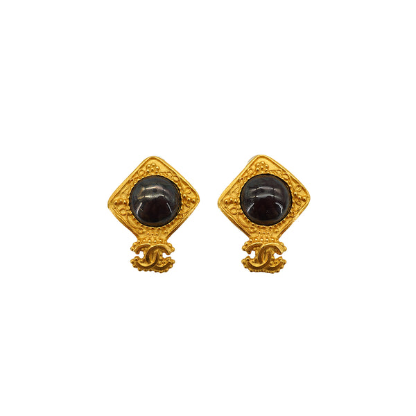 VINTAGE CHANEL EARRINGS COCOMARK DIA GOLD ACCESSORY 96A 90332932