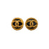 VINTAGE CHANEL EARRINGS COCOMARK BLACK GOLD ACCESSORY 93A 90332930