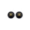 VINTAGE CHANEL EARRINGS COCOMARK BLACK GOLD ACCESSORY 95P 90331832