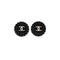 VINTAGE CHANEL EARRINGS COCOMARK BLACK SILVER ACCESSORY 96A 90321061