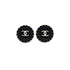 VINTAGE CHANEL EARRINGS COCOMARK BLACK SILVER ACCESSORY 96A 90321061