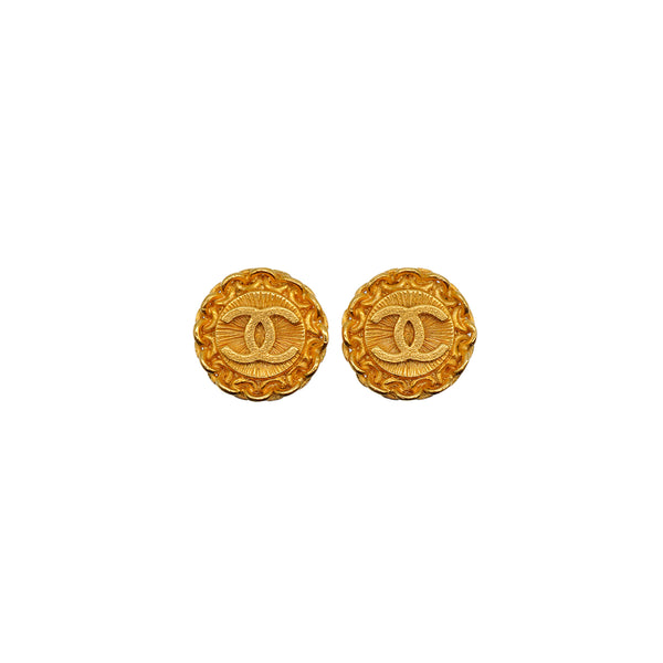 VINTAGE CHANEL EARRINGS COCOMARK CHAIN ACCESSORY 96A 90334177