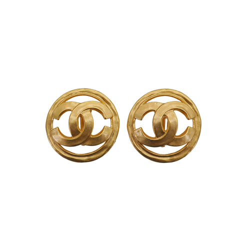 VINTAGE CHANEL EARRINGS COCOMARK CIRCLE ACCESSORY 94P 90331828