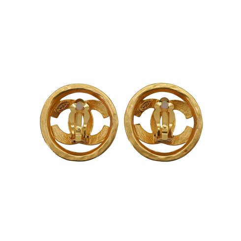 VINTAGE CHANEL EARRINGS COCOMARK CIRCLE ACCESSORY 94P 90331828