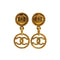 VINTAGE CHANEL EARRINGS COCOMARK CIRCLE SWING GOLD ACCESSORY 93P 90335758