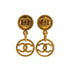 VINTAGE CHANEL EARRINGS COCOMARK CIRCLE SWING GOLD ACCESSORY 93P 90335758