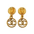 VINTAGE CHANEL EARRINGS COCOMARK CIRCLE SWING GOLD ACCESSORY 93P 90335758
