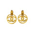VINTAGE CHANEL EARRINGS COCOMARK CIRCLE SWING GOLD ACCESSORY 96P 90350433