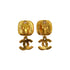 VINTAGE CHANEL EARRINGS COCOMARK COLOR STONE GOLD ACCESSORY 96A 90326218