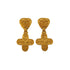 VINTAGE CHANEL EARRINGS COCOMARK CROSS SWING GOLD ACCESSORY 94A 90339119