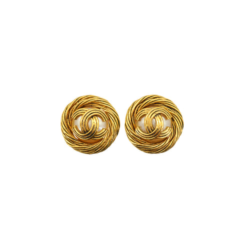 VINTAGE CHANEL EARRINGS COCOMARK FAUX PEARL ACCESSORY 94A 90335773