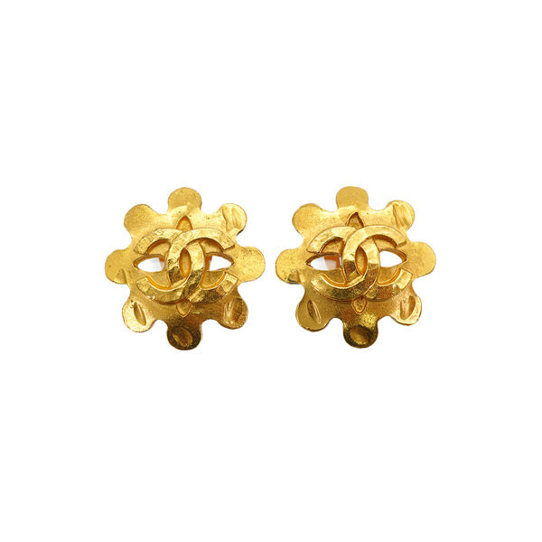 VINTAGE CHANEL EARRINGS COCOMARK FLOWER ACCESSORY 94P 90326681
