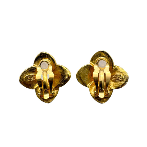 VINTAGE CHANEL EARRINGS COCOMARK FLOWER ACCESSORY 96A 90326619