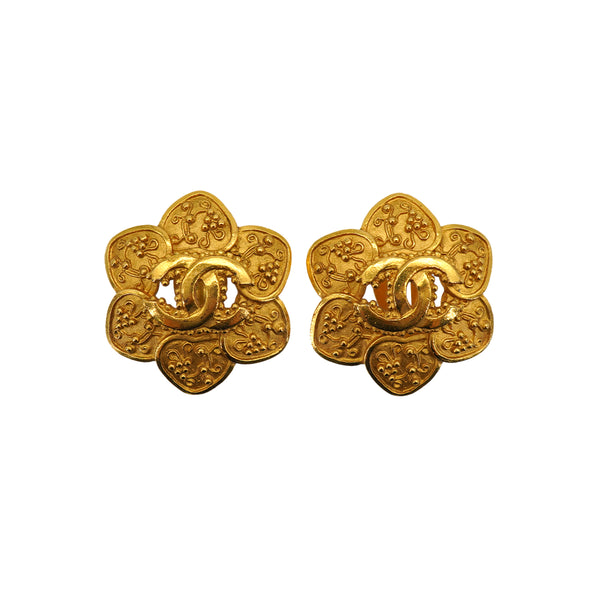 VINTAGE CHANEL EARRINGS COCOMARK FLOWER ACCESSORY 96A 90331377