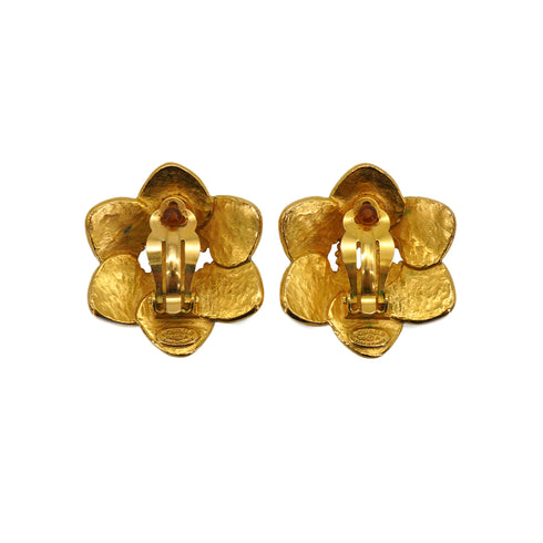 VINTAGE CHANEL EARRINGS COCOMARK FLOWER ACCESSORY 96A 90331377
